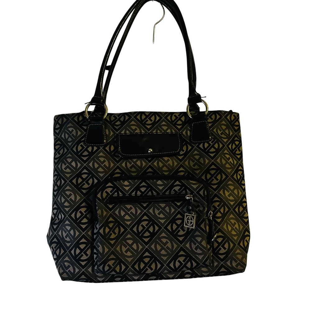 Tote Bag Black Grey Monogram Shoulder‎ Bag